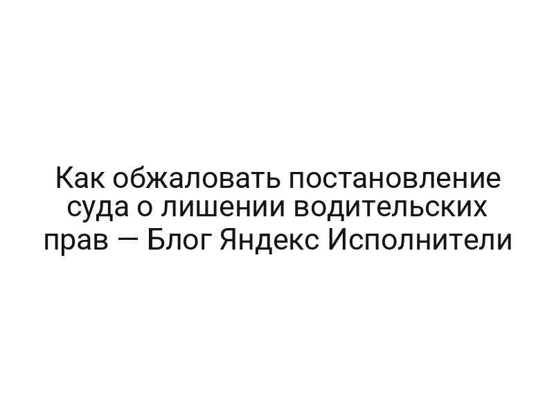 Как обжаловать постановление суда о лишении водительских прав — Блог Яндекс Исполнители